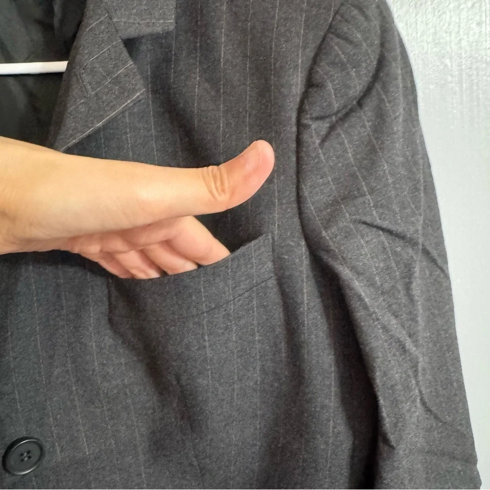 Giorgio Armani‎ Gray Striped Blazer Size 44